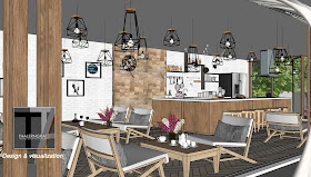 sketchup 3d model  modern coffee shop bar # 9 image sketchup jpg extract - interior view