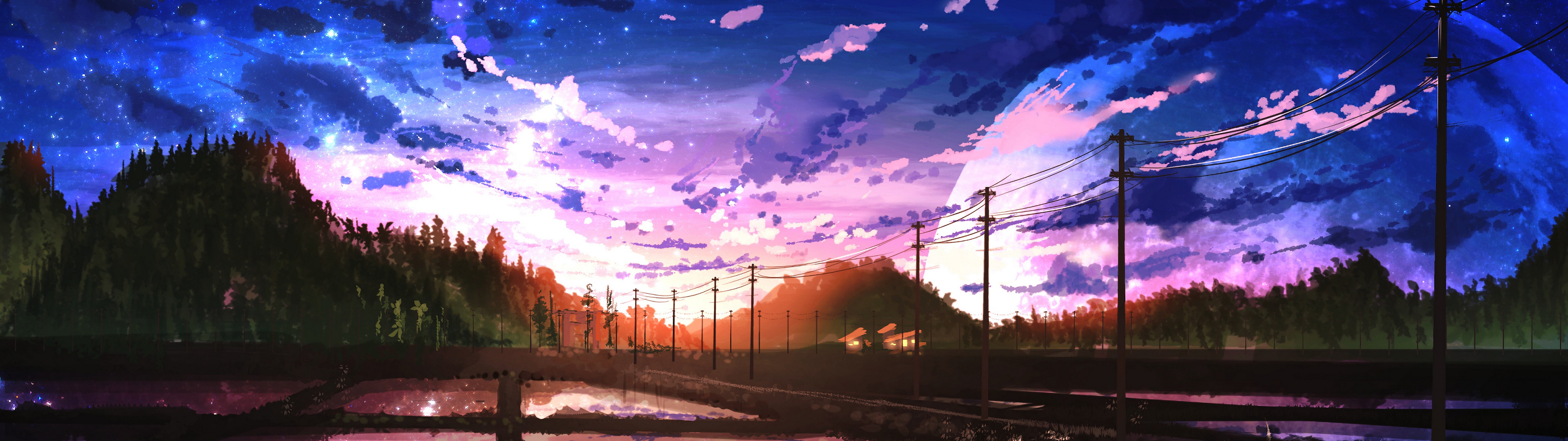 Beautiful Sunrise Clouds Scenery Paddy Field Anime 4k Wallpaper 113 Beautiful Sunrise Clouds Scenery Paddy Field Anime 4k Wallpaper 113