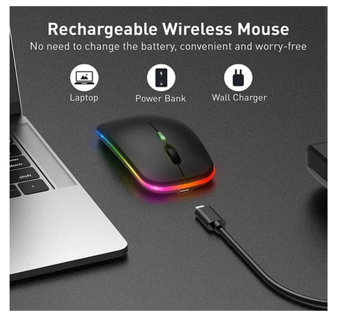 RIIKUNTEK Rechargeable LED Slim Wireless Mouse