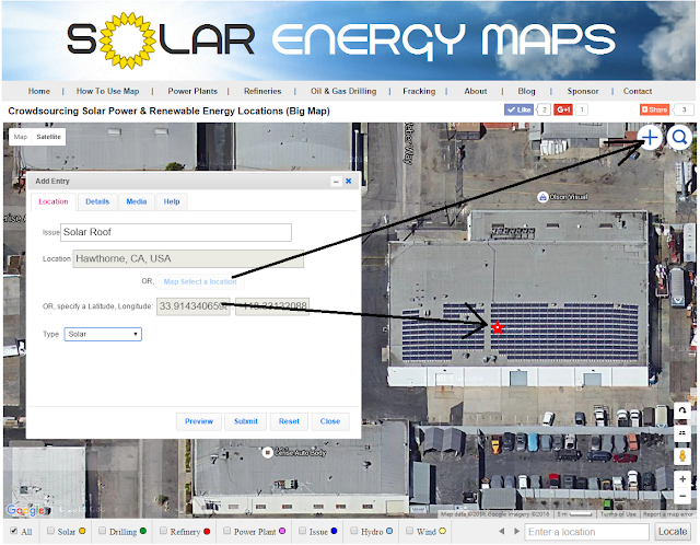 how to add solar roof to map database