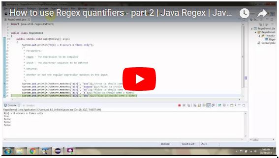 JAVA EE: How to use Regex quantifiers - part 2 | Java Regex | Java ...