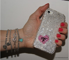 Swarovski crystal iPhone case, DS Styles, Tiffany Infinity bracelet