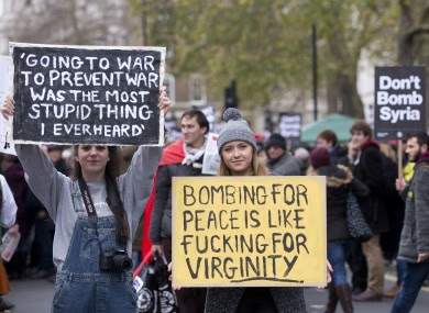 Antiwar activists and Syrians worldwide protested the joint airstrikes by allies U.K, U.S and France against Syria. The nations defend their decision to bomb the war-torn nation - reprisal for the chemical attack on Syrians allegedly by their President, Bashar al-Assad. 