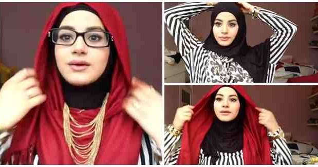 Tutorial Gaya Hijab Dengan Variasi Kalung dan Kacamata 