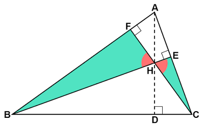 垂心周りの直角三角形の相似