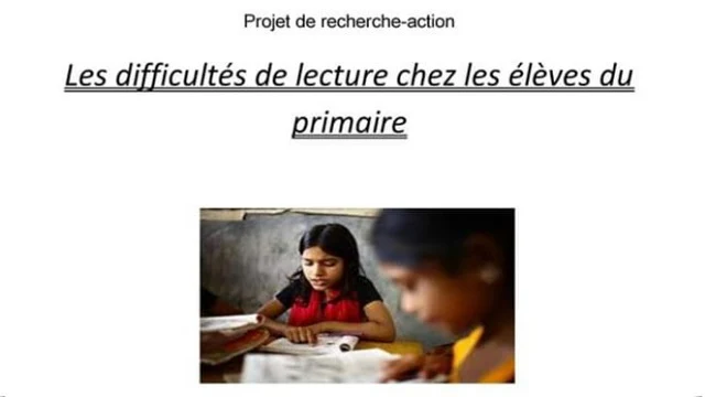 بحث تدخلي باللغة الفرنسية حول الصعوبات القرائية بالسلك الابتدائي