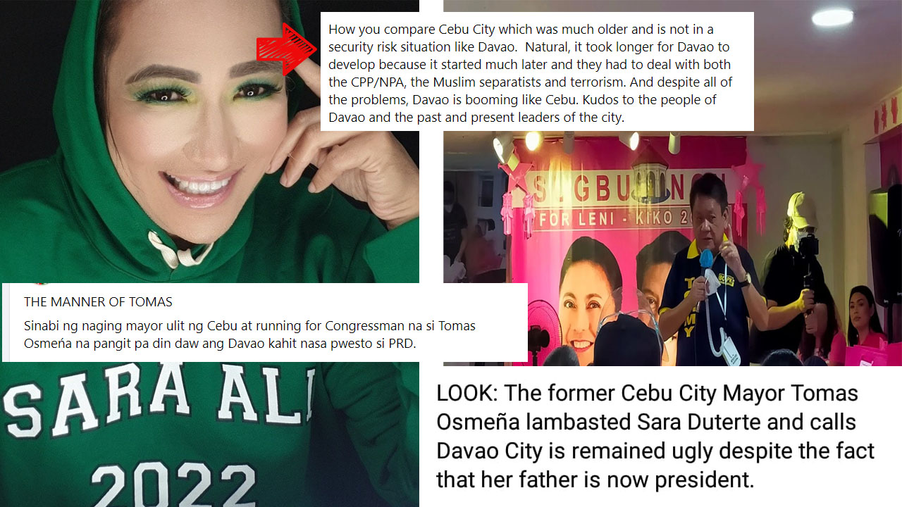 Cebuano friend of Mayor Sara Duterte slams ex-Cebu City mayor who said Davao City remained ugly despite having a father for a President