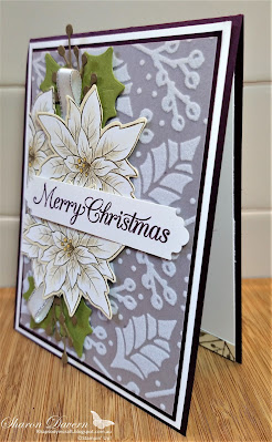 Rhapsody in craft, Poinsettia Petals, Lovely Labels Pick a punch, Christmas Card, #heartofchristmas2020, #loveitchopit, Stampin' Up Aug-Dec Mini 2020