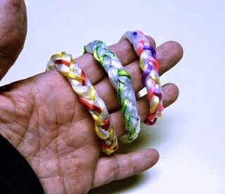 Recycled plastic bag bracelet