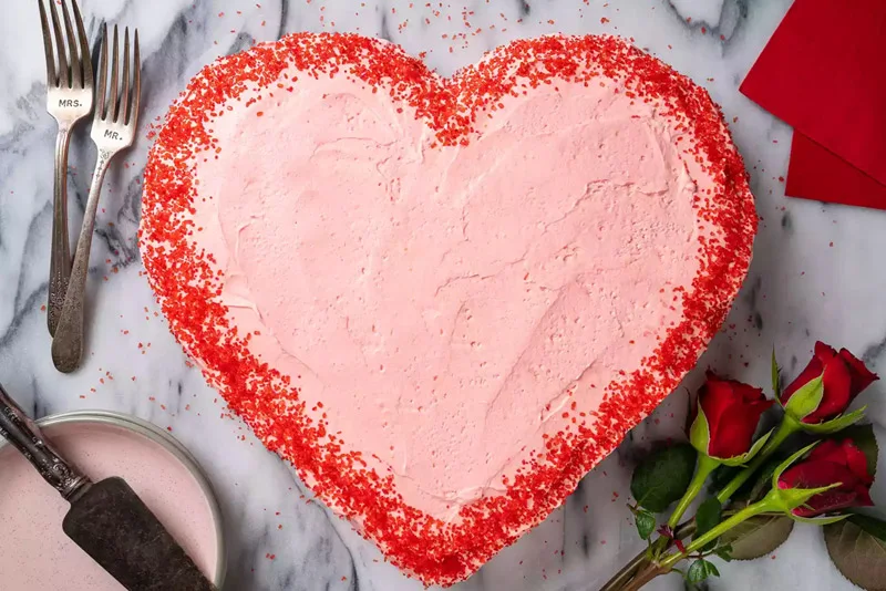 Heart-Shaped Valentine's Day Cake