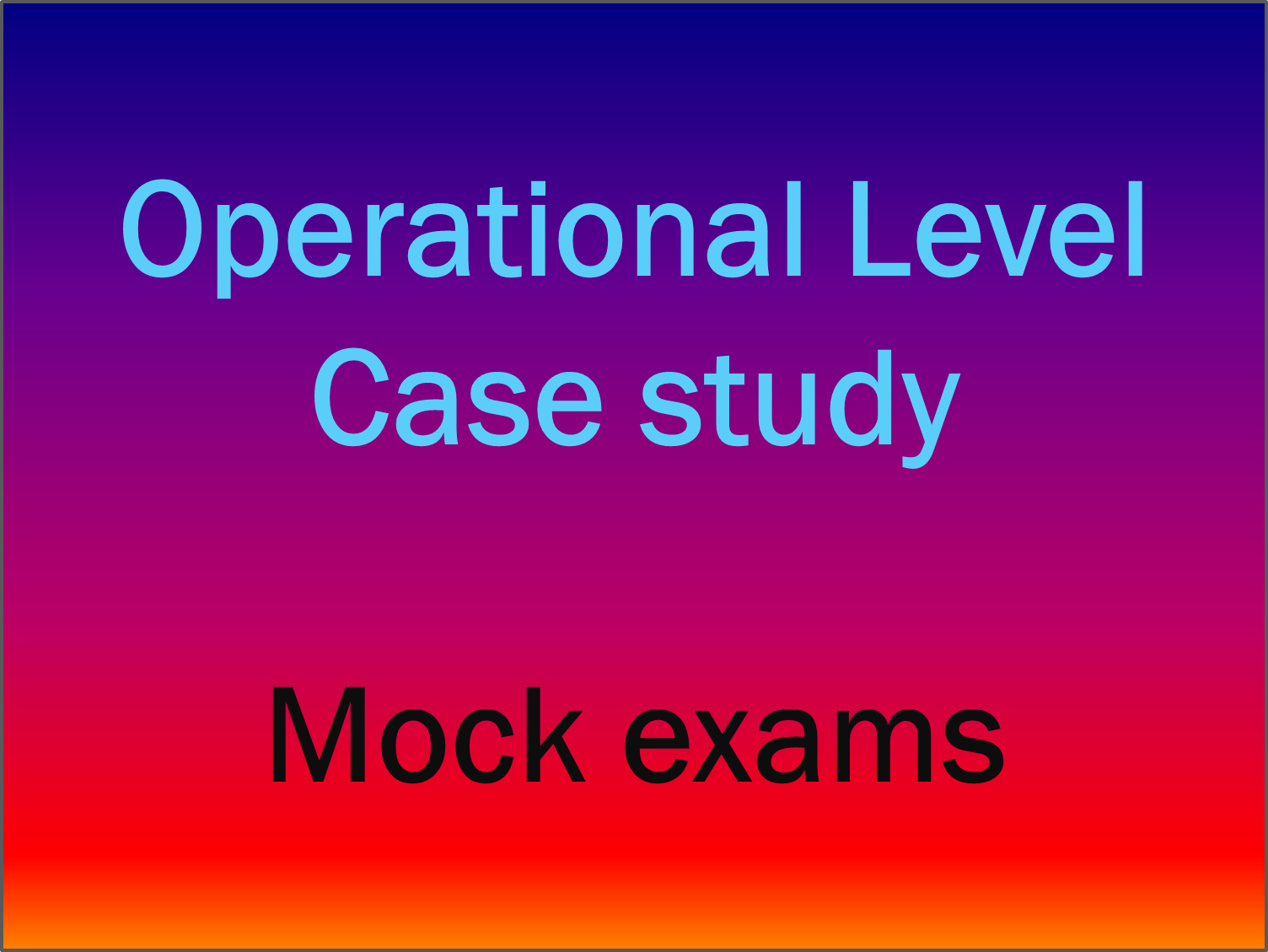 cima case study mock exam