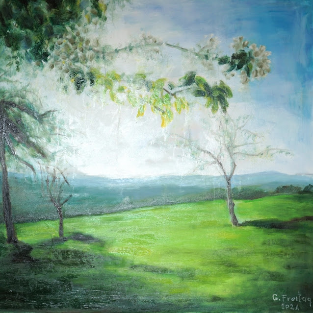 Gazmend Friday: Pfenningberg, 2021, oil on canvas, 120 x 120 cm