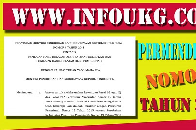 Permendikbud Nomor 4 Tahun 2018 Tentang Penilaian Hasil Belajar Oleh Satuan Pendidikan Dan Penilaian Hasil Belajar Oleh Pemerintah