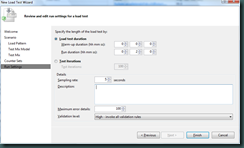 New Load Test Wizard - Run Settings