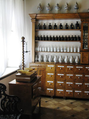 Bright corner, dresser and wooden scales