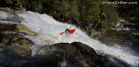 Mark Taylor controlling the first reconnect on Laurel Falls, photo by Chris Baer, NC