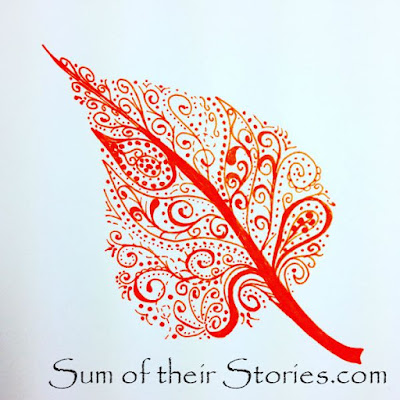 Swirl and dots leaf doodle