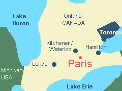 Location of Paris, Ontario