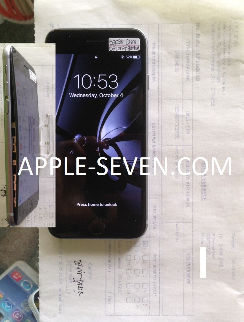 iPhone 6S Baterai menggelembung LCD terangkat atas nama