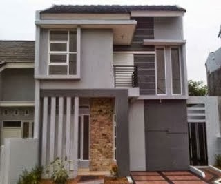 Desain rumah minimalis  type 54 2 lantai hook modern 