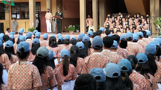 Amanat Danramil Makale di Hari Peringatan Kesaktian Pancasila di SMA dan SMP Khatolik Makale