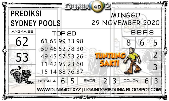 Prediksi Togel SYDNEY DUNIA4D2 29 NOVEMBER 2020