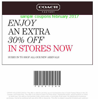 Coach coupons for february 2017