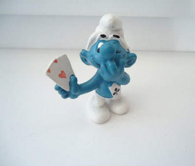 Card Player Smurf Figure Peyo Schleich W.Germany 2.0056 Schtroumpfe Schlumpf Puffi