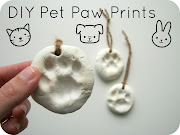 I made little paw print keepsakes for each of my cats using homemade clay. (text)