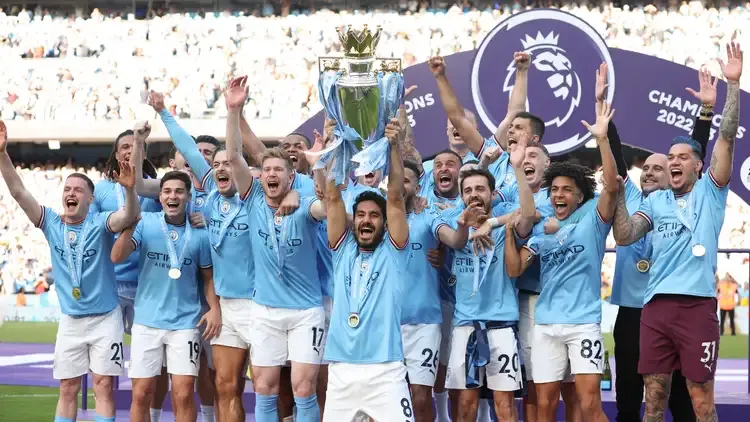 VIDEO: Man City lift Premier League trophy for the fifth time in six seasons