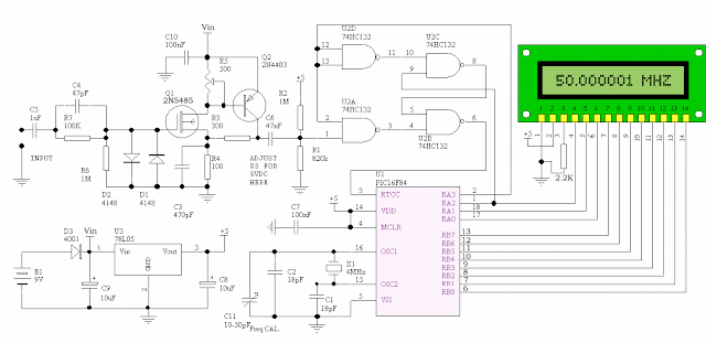 pic16f84 ile 50mhz frekansmetre