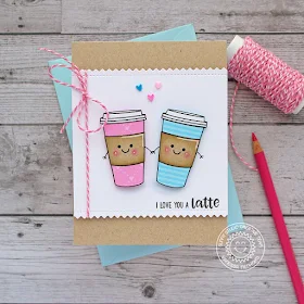 Sunny Studio Stamps: Breakfast Puns Mug Hugs Frilly Frames Dies Punny Love Card by Vanessa Menhorn
