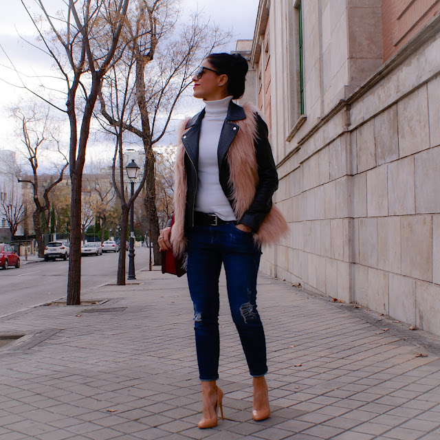 OUTFIT Faux Fur Vest, chaleco de pelo rosa