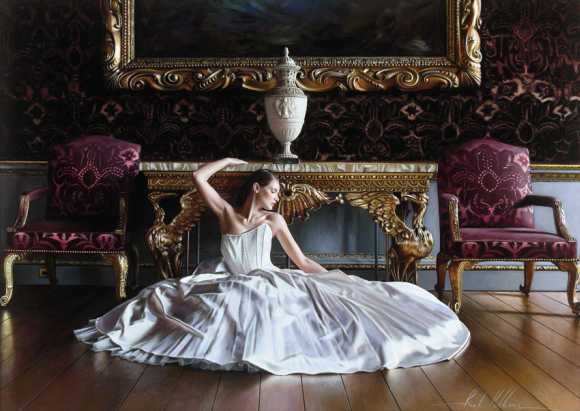 rob hefferan pinturas hiper realistas mulheres noivas casamento beleza vestidos festa gala