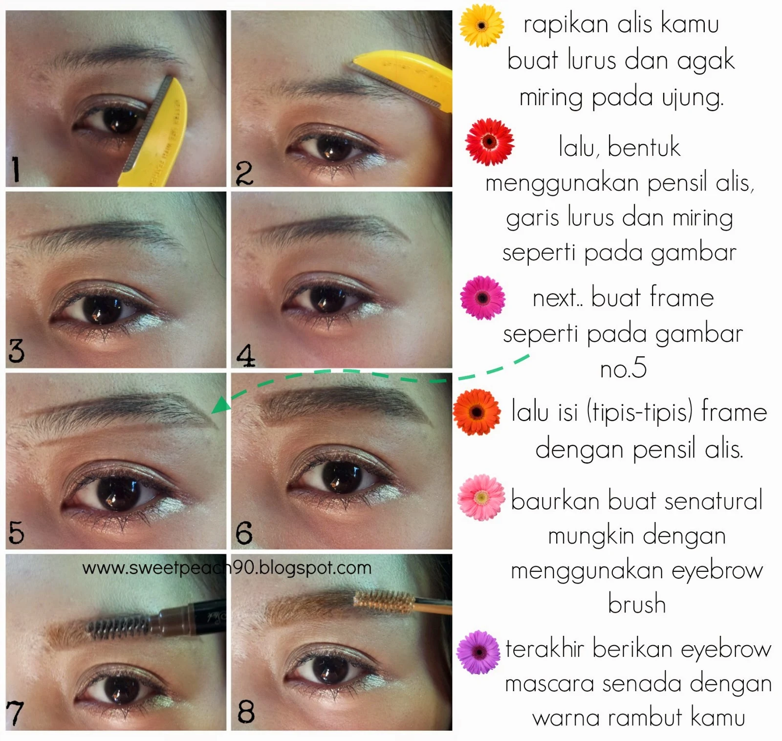 Sweet Peach MAKEUP How To Draw Korean Straight Eyebrows