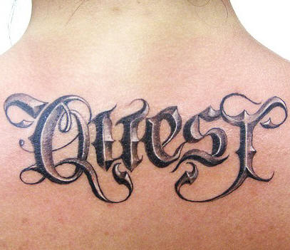 1 3d font script tattoo