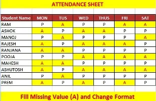 Fill Missing Values in Excel Sheets