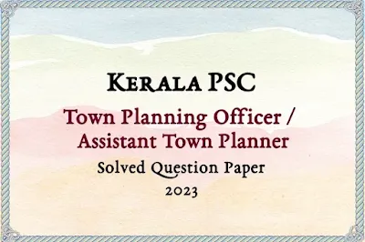 Town Planning Officer Answer Key | 07/09/2023