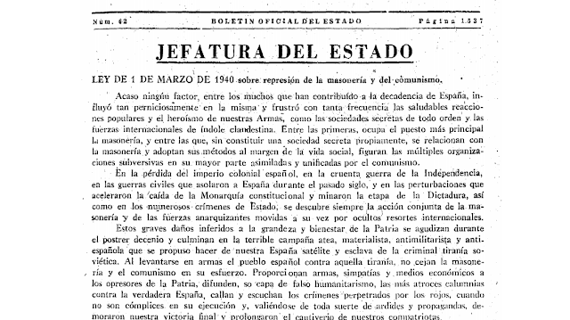  Un aniversario de la represión franquista: el caso de la Masonería