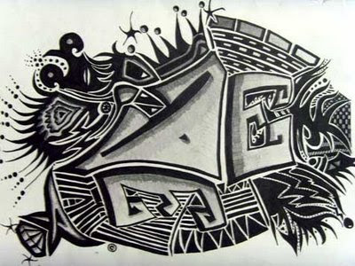 Black And White Alphabet Graffiti Letters Art Design