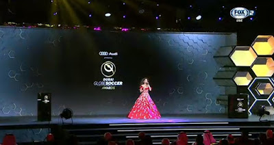 Globe soccer awards: Mariam Fares performing on stage