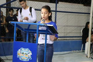 Aluna Lourrany da Escola Nicolau Rodrigues Lima — Foto: reprodução