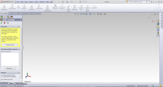 SolidWorks Assembly Startup
