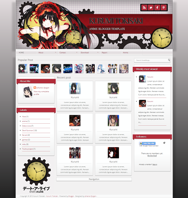 Blogger Template Kurumi Tokisaki