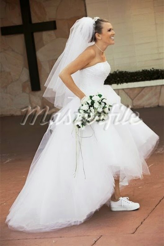 Sneakers on a Wedding Dress