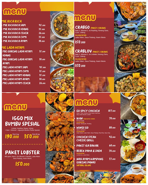 Menu dan harga Iggo kuliner Bungo