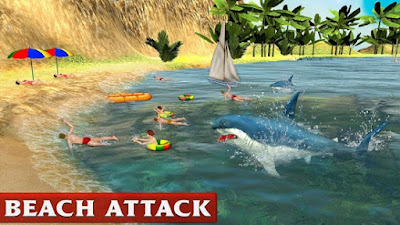 โหลดเกม APK Angry White Shark Revenge 3D Hack โกง