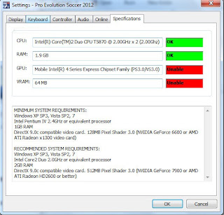 Settings PES 2013