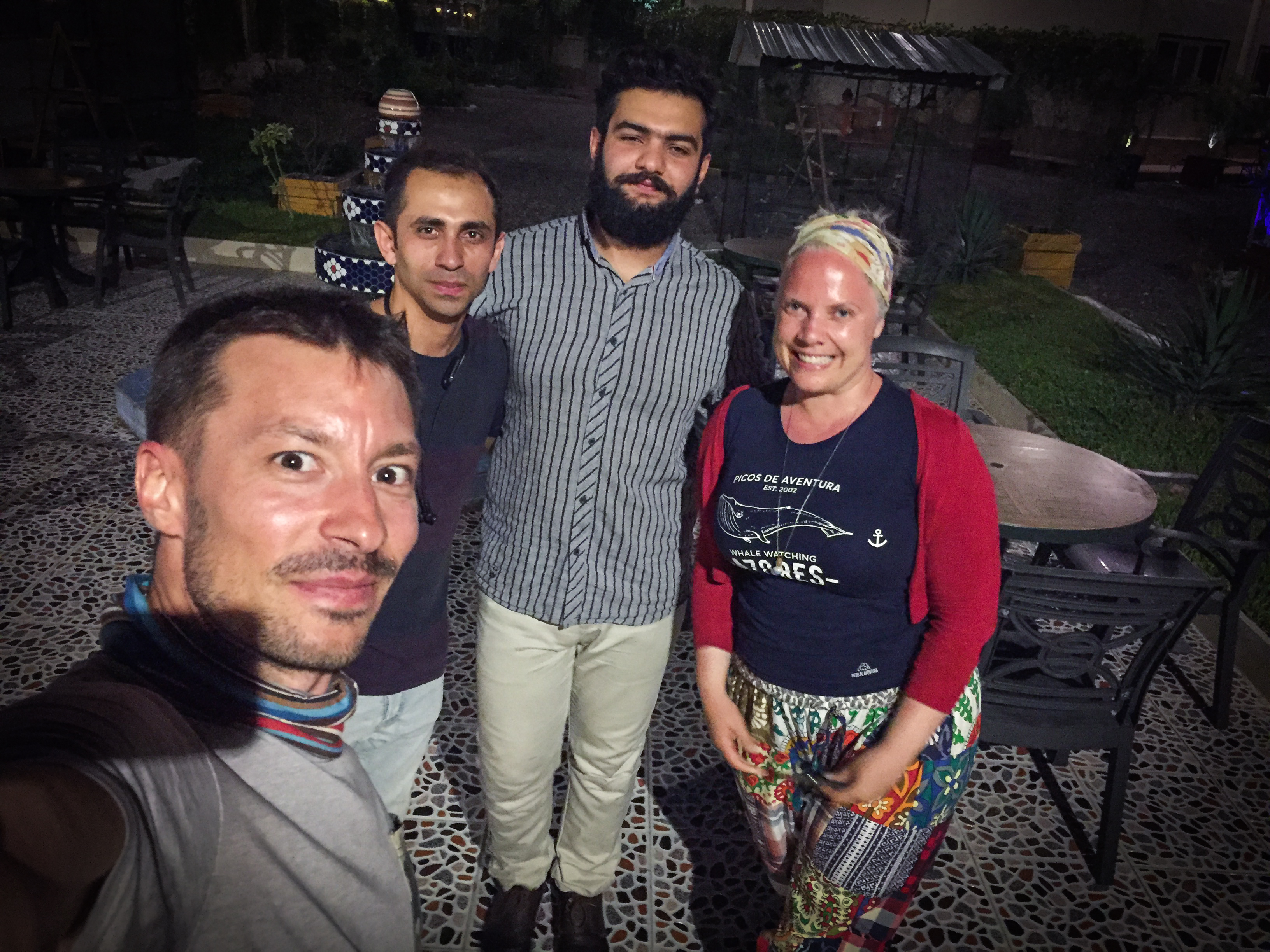 Marcel, Mahdi, Mohamad, and Petra on Qeshm, Iran