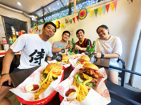 dining inside Macy's burger (Marikina)